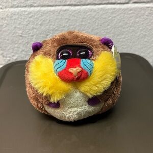 Colorful Plush Monkey Toy. Beanie Ballz